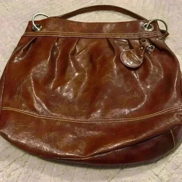 Vintage Nine West Brown Patten Purse - Picture 2 of 10